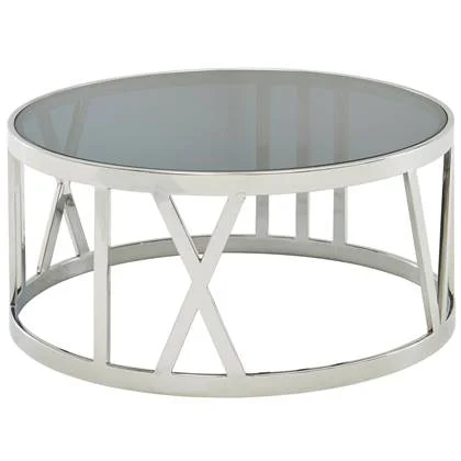 Sky Style Andora Ronde Salontafel Glas | Zilver