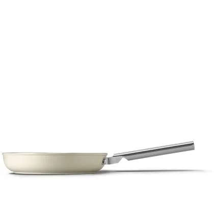 SMEG koekenpan 28cm - Anti aanbak - Vaatwasbestendig - Crème mat