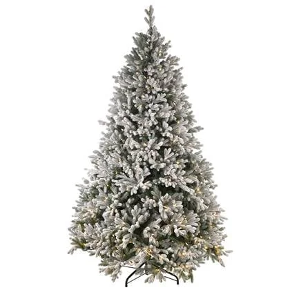 Snowy Hamilton Hinged verlichte kunstkerstboom - 183 cm - Wit geflockt