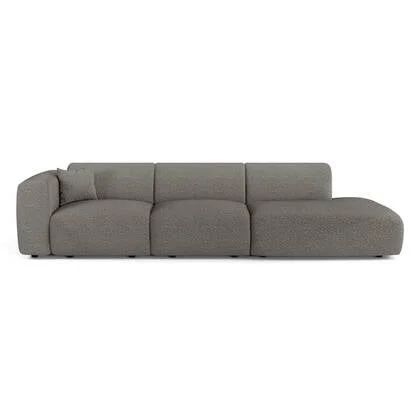Sofa links 5-zits bouclette grafietgrijs 310cm