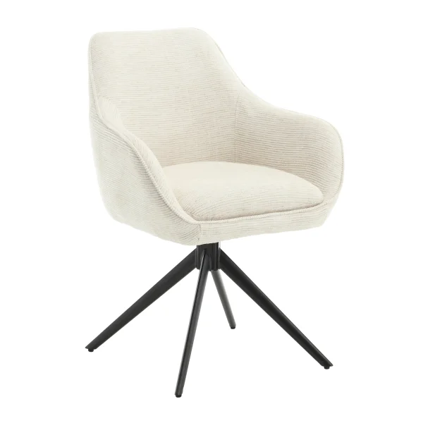 Sohome Draaibare Eetkamerstoel Toby Stof met handgreep - Zand