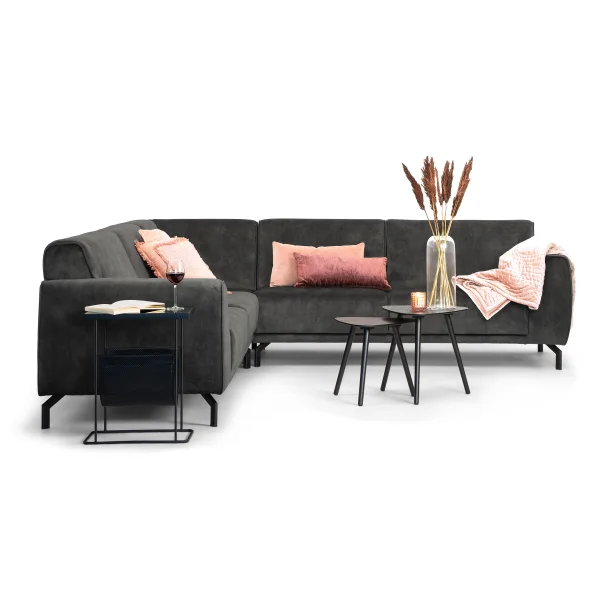 Sohome Hoekbank Jill Velvet - antraciet