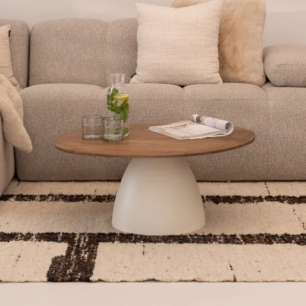 Sohome Organische Salontafel Madin Mangohout, 86cm - Bruin