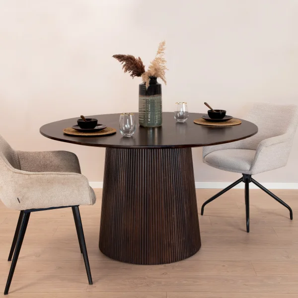 Sohome Ronde Eettafel Olav Mangohout, 130cm - Walnoot