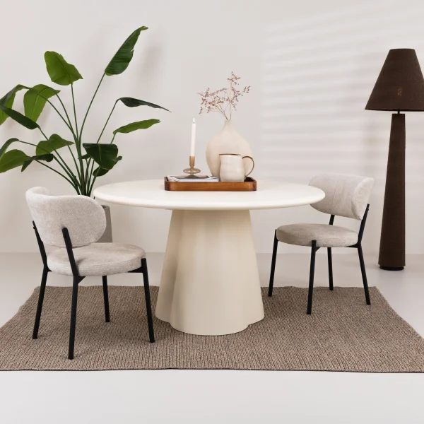 Sohome Ronde Eettafel Scottie Beton, 130cm - Crème