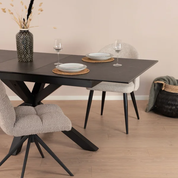 Sohome Uitschuifbare Eettafel Parker Keramiek - zwart