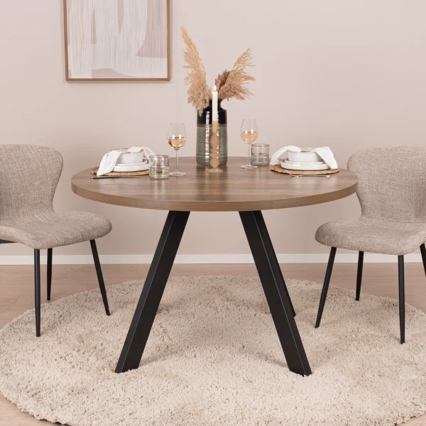 Sohome Uitschuifbare Ronde/Ovale Eettafel Lias Eikenlook, 120-210 x 75cm - Naturel