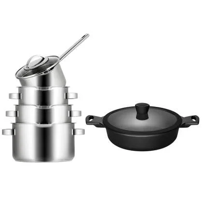 Sola pannenset Pearl 4 delig + Sola Hapjespan Fair ø 28 cm