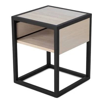 Spinder Design DIVA ONE-NIGHTSTAND Nachtkast - White Sand | Zwart