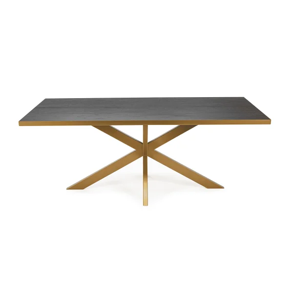 Stalux Eettafel Gijs - goud / zwart eiken