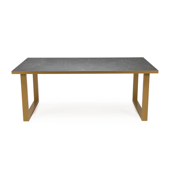 Stalux Eettafel Joop - goud / zwart marmer