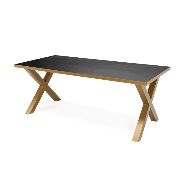 Stalux Eettafel Roos - goud / zwart eiken