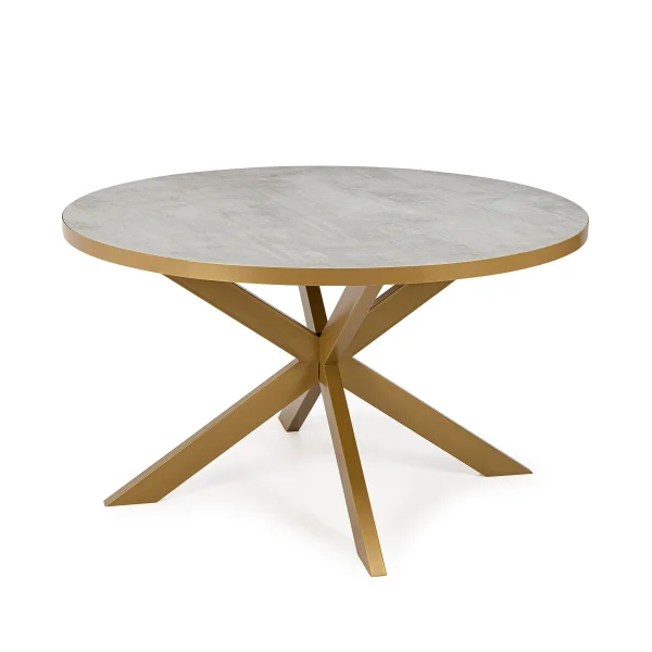 Stalux Ronde Eettafel Daan - goud / beton