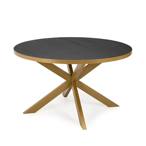 Stalux Ronde Eettafel Daan - goud / zwart eiken