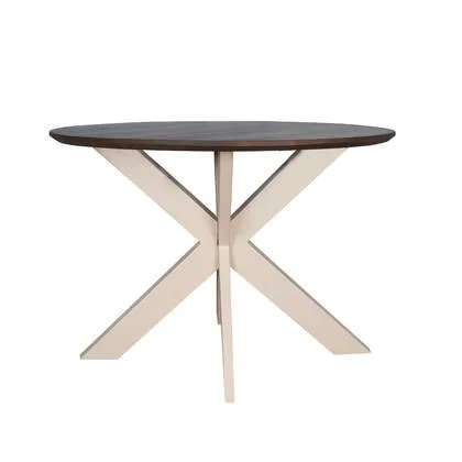 StarFurn - Eettafel Rond Walnoot|Beige - 150x150x76cm - Madison
