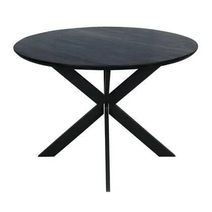 Starfurn Eiken eettafel Ferris | Rond 110 cm | Zwart