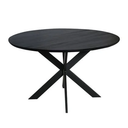 Starfurn Eiken eettafel Ferris | Rond 130 cm | Zwart