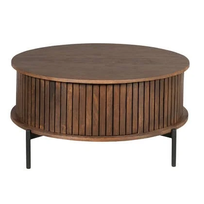 StarFurn - Salontafel Rond Bruin Hout - 80x80x40cm - Madison