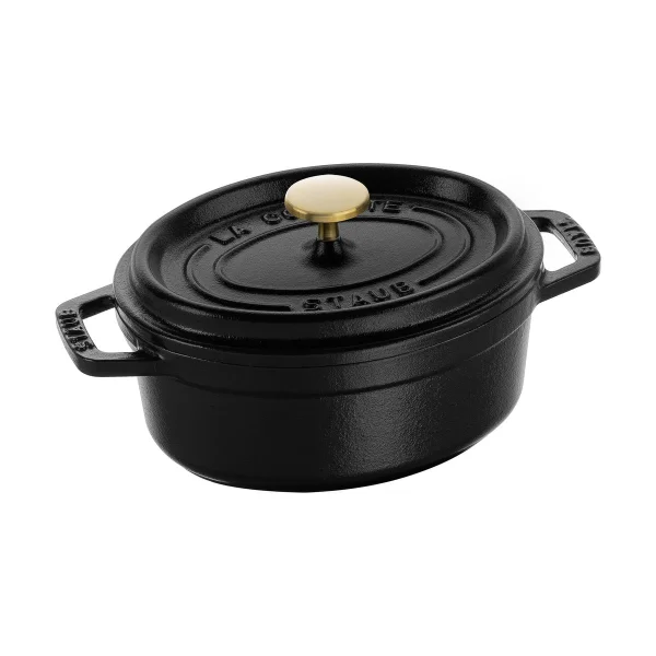 STAUB Staub La Cocotte ovale pan gietijzer 0,6 L Zwart