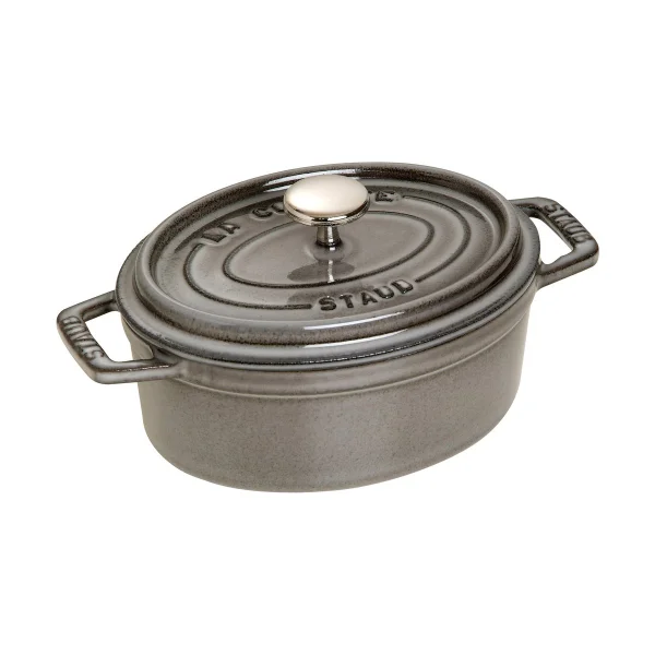 STAUB Staub La Cocotte ovale pan gietijzer 1 L Grafietgrijs
