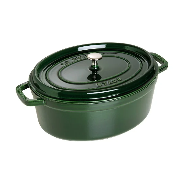 STAUB Staub La Cocotte ovale pan gietijzer 5,5 L Basilicumgroen