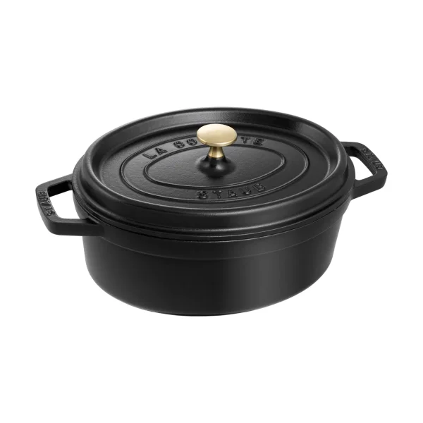 STAUB Staub La Cocotte ovale pan gietijzer 5,5 L Zwart