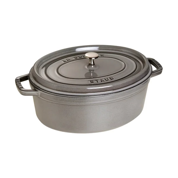 STAUB Staub La Cocotte ovale pan gietijzer 6,7 L Grafietgrijs