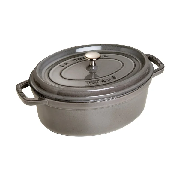 STAUB Staub La Cocotte ovale pan gietijzer 8 L Grafietgrijs