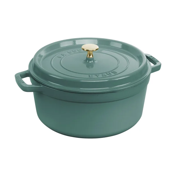 STAUB Staub La Cocotte ronde pan gietijzer 5,2 L Eucalyptus hout