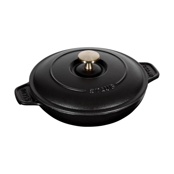 STAUB Staub ovenschaal gietijzer met deksel rond Ø20 cm Zwart