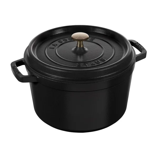STAUB Staub ronde braadpan hoog model 4,8 L Matzwart