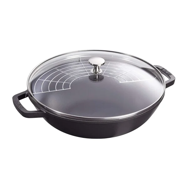 STAUB Wok met glazen deksel Ø30 cm 4,4 L Zwart