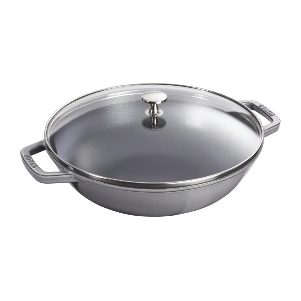 STAUB Wok met glazen deksel Ø37 cm 5,7 L Grijs