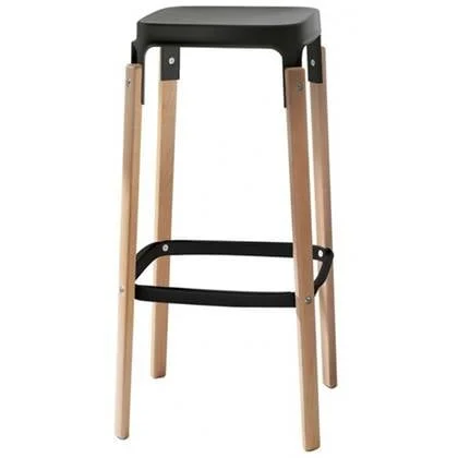 Steelwood barkruk zwart|beuken 78cm