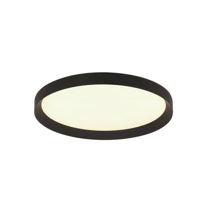 Steinhauer - Plafondlamp Zwart Metaal|Kunststof - 40x40x7cm - Flady