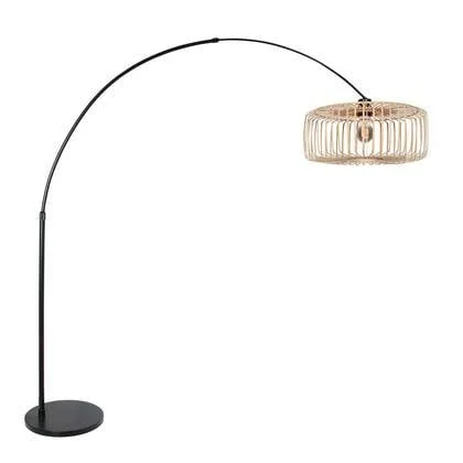Steinhauer - vloerlamp - Sparkled Light - zwart - bamboe metaal -