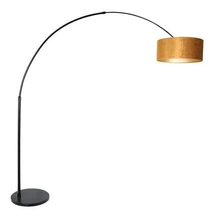 Steinhauer - vloerlamp - Sparkled Light - zwart - metaal velours stof