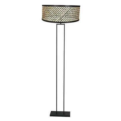 Steinhauer - vloerlamp - Stang - zwart - bamboe metaal - Ø 50cm - E27