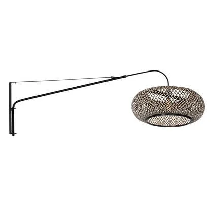 Steinhauer - wandlamp - Elegant Classy - zwart - bamboe metaal - E27