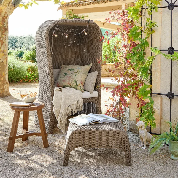 Strandkorf met poef Sanivane