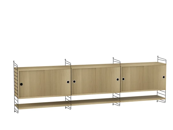 String Furniture Sideboard hangend woonkamer Bundle E - Eiken - zwart