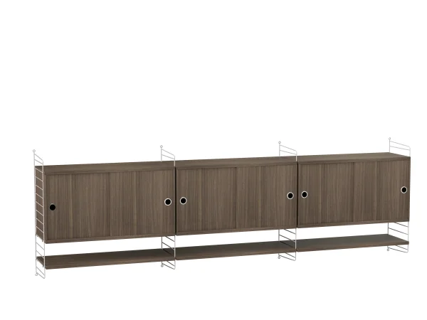 String Furniture Sideboard hangend woonkamer Bundle E - Notenhout - grijs