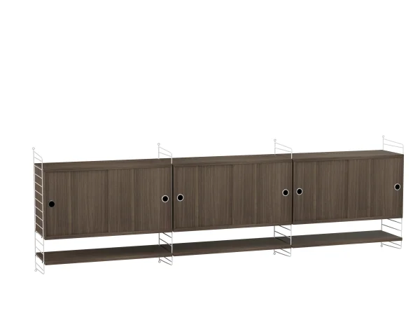 String Furniture Sideboard hangend woonkamer Bundle E - Notenhout - wit