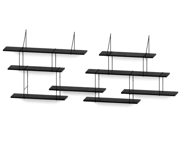 Studio Hausen Link Ophangsysteem DUO  - zwart - Essenhout, gebeitst