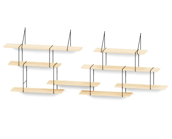 Studio Hausen Link Ophangsysteem DUO  - zwart - Essenhout