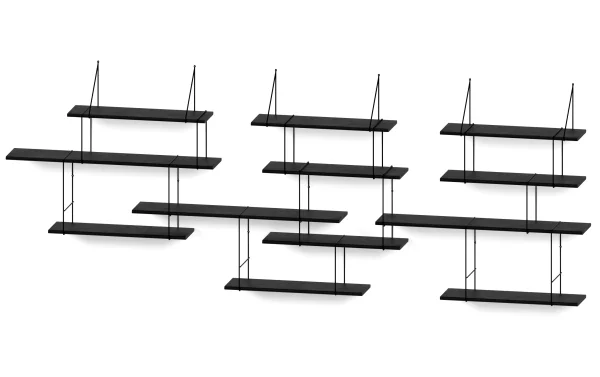 Studio Hausen Link Ophangsysteem TRIO  - zwart - Essenhout, gebeitst