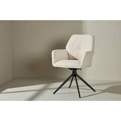 Svea - Lucetta eetkamerstoel - boucle - wit