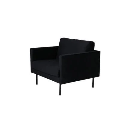 Svea - Sika fauteuil - velvet - zwart