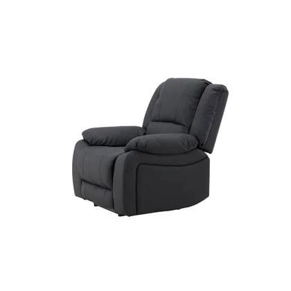 Svea - Zira verstelbare fauteuil - lederlook - zwart
