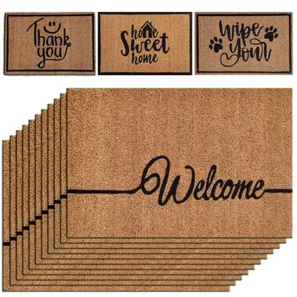 SVJ Deurmat &apos;&apos;Welcome&apos;&apos; Rechthoekig - 40x60 cm - Bruin - Set van 10